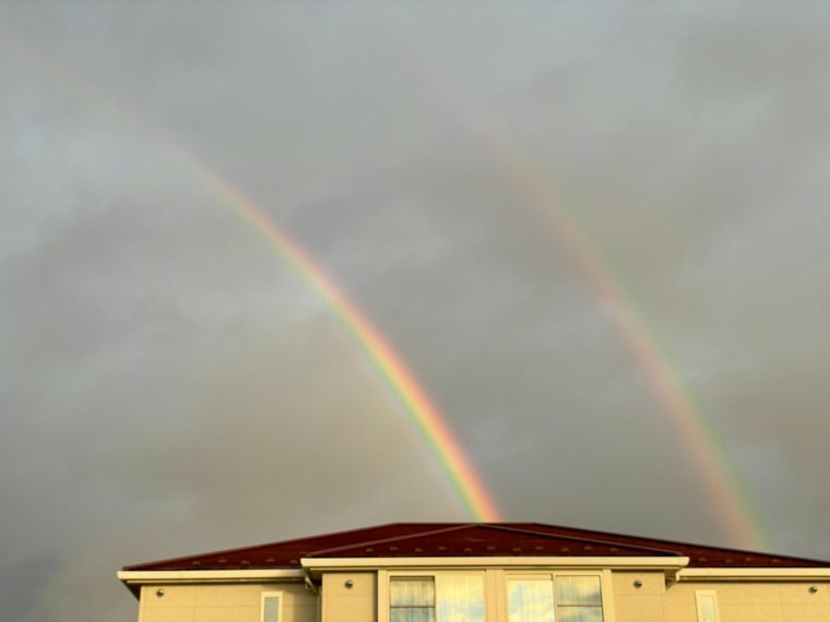 ３月１３日２本の虹は感動的！　〜中津川市八幡町付近